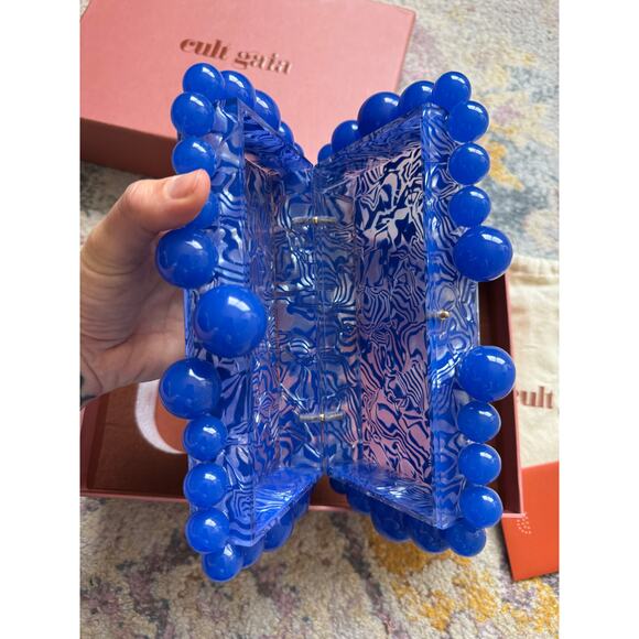 Cult Gaia Eos Beaded Marbled Acrylic Clutch - Picture 12 of 15